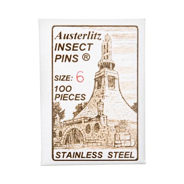 メーカー：六本脚 標本針　Austerlitz　Insect　Pins　6号　38mm　標本用品　標本　昆虫用品　蝶　針　展翅　チェコ製　海外製　チョウ　チョウチョ　蝶々　ガ　蛾　有頭　ピン　虫　虫ピン　洋針　ステンレス　昆虫標本　展足　ナ...