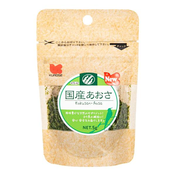 メーカー：黒瀬ペット 黒瀬ペットフード　国産　あおさ　5g　KTS-42　4972228224628　20250329　y25m03　ktym　日本産　日本　小鳥　鳥　鳥フード　フード　おやつ　間食　インコ　文鳥　平ら　フレーク状　フレーク...
