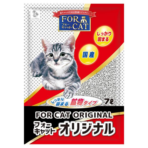 メーカー：新東北 メーカー画像　猫砂　新東北化学工業　フォーキャット　オリジナル　７Ｌ　ベントナイト　国産　お一人様３点限り　4901879004051　猫用品　用品　猫　ねこ　ネコ　猫用　ねこ用　ネコ用　キャット　cat　猫砂　砂　しっか...