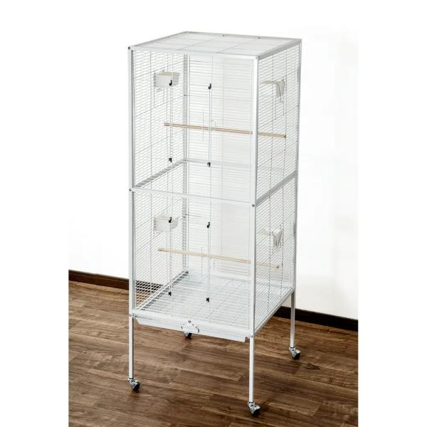 メーカー：(株)リーフ Leaf Corp minimalcages　アウトレット品　（大型）小鳥の広々ケージ　ホワイト　大型バードケージ　（６０．０×６０．０×１５５ｃｍ）　組立確認済　小動物　鳥　鳥かご　鳥籠　ケージ　モモンガ　小鳥用　...