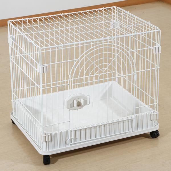 メーカー：ジービー 4963065010178　ジービー　犬用ケージ　Ｓクラス　Ｄ−０４　ホワイト×ホワイト　犬　犬用　犬用品　隔離　ケージ　ゲージ　白　茶　ホワイト　ブラウン　格子　金網　ハウス　犬小屋　シンプル　扉　扉付　超小型犬　超小...