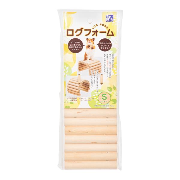 貝沼　ログフォーム　Ｓ　小動物　4960222006005　20250704　y25m07　ktym　木製　スロープ　足場　アスレチック　天然素材　木　かじり木　丸太　パーテーション　トンネル　ブリッジ　隠れ家　モルモット　デグー　チンチラ...