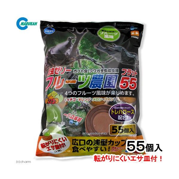 メーカー：マルカン _insect　マルカン　フルーツ農園　フラット５５　昆虫用品　昆虫ゼリー　カブトムシ　クワガタ　成虫　フラット　エサ　餌　4906456538547　果物　イチゴ　オレンジ　メロン　パイン　20160518　ＫＫ　トレ...