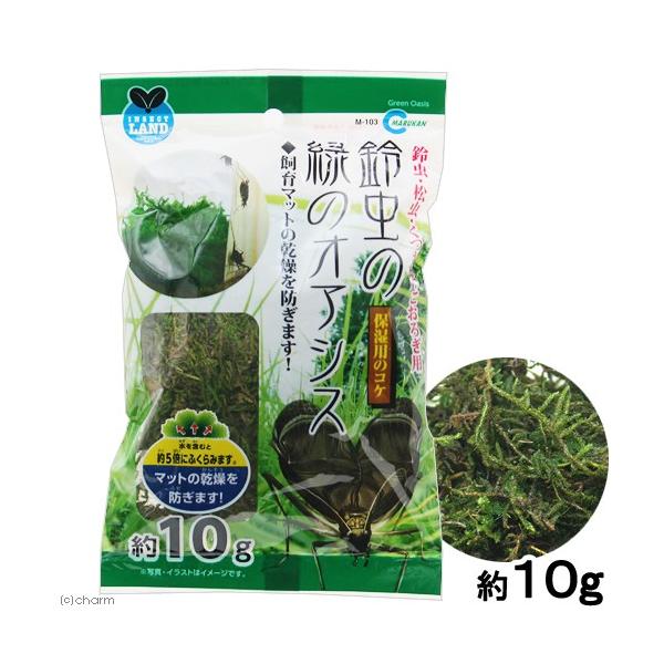 メーカー：マルカン _insect　マルカン　鈴虫の緑のオアシス　１０ｇ　4906456538301　20160729　Ｍ−103　水分　ミズゴケ　水苔　昆虫用品　鳴き虫　コオロギ　スズムシ　グリーンオアシス　マツムシ　クツワムシ　鈴虫　松...