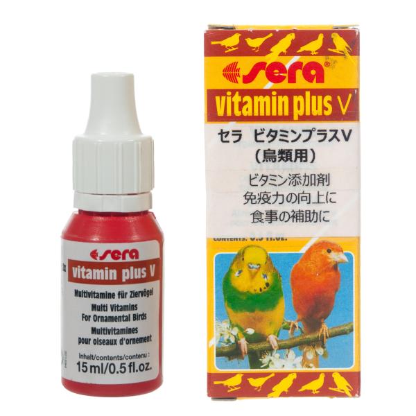 メーカー：セラジャパン sera_all　セラ　ビタミンプラスＶ　１５ｍｌ　4001942098403　鳥・小動物　サプリメント　トリ　ビタミン　栄養補給　栄養　補助剤　骨格　心筋20181231　tsbs　sera_caresmall