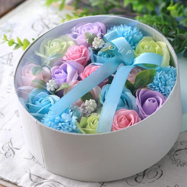 フレグランスフラワー　クルールコフレ　ラウンド　パステル　クリスマス　プレゼント　ギフト　誕生日　記念日　お祝い　敬老の日　贈り物　新居祝い　入学祝い　卒業祝い　フラワーギフト　植物　花　インテリア　水のいらない花　繊細　ドライフラワー　造...