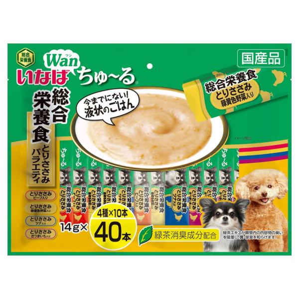 他サイト： いなば　ちゅ〜る　総合栄養食　とりささみバラエティ　４０本入りの商品画像