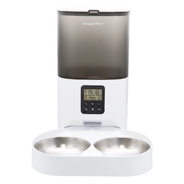 メーカー：ドギーマン メーカー画像　なかよく食べる　自動給餌食器　ツイン　容量６Ｌ　4976555934359　20250902　y25m12　ktym　いぬ　イヌ　犬　ドッグ　DOG　愛犬　ねこ　ネコ　猫　キャット　CAT　愛猫　仲良く　...