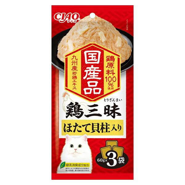 いなば CIAO 鶏三昧 ほたて貝柱入り 60g×3袋×16 : チャーム