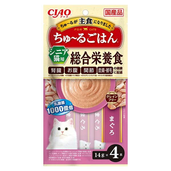 いなば CIAO ちゅ〜るごはん シニア猫用 まぐろ 14g×4袋×48