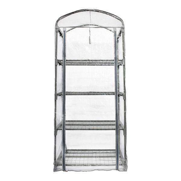 メーカー：マルハチ グリーンキーパー　４段　グレーカラー（Ｗ６９×Ｄ４９×Ｈ１５５ｃｍ）　ガーデニング　園芸用品　ガーデニング用品　園芸　家庭園芸　家庭菜園　グリーンキーパー　ビニールハウス　植物保温シリーズ　簡易温室　hot_itemsp...