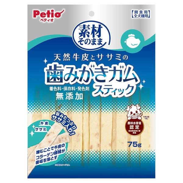 犬 おやつ ペティオ 素材そのまま 天然牛皮とササミの歯みがきガム