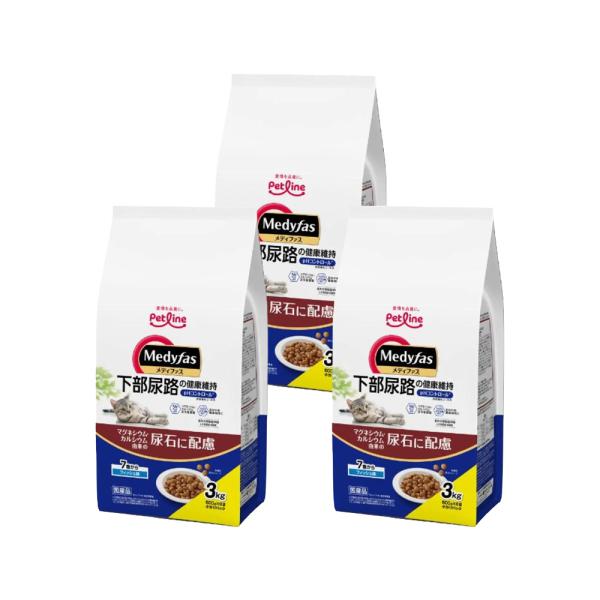 メーカー：ペットライン メーカー画像　メディファス　７歳から　フィッシュ味　３ｋｇ５００ｇ×６袋　×３　4902418069777　キャットフード　猫フード　Ｍｅｄｙｆａｓ　cat　ねこ　総合栄養食　ごはん　ご飯　えさ　日本製　国産　国内産...