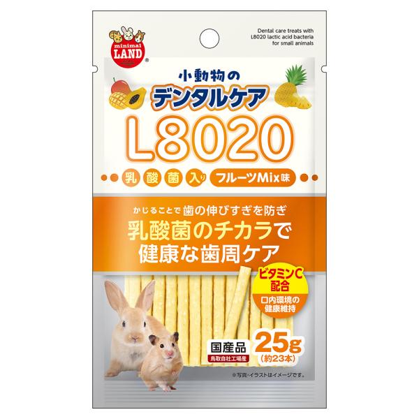 メーカー：マルカン メーカー画像　マルカン　小動物のデンタルケア Ｌ８０２０乳酸菌入り フルーツＭ?Ｘ味　乳酸菌　２５ｇ（約２３本）　4906456586067　20251208　ｙ25ｍ12　cngc　小動物　小動物用品　用品　デンタルケ...