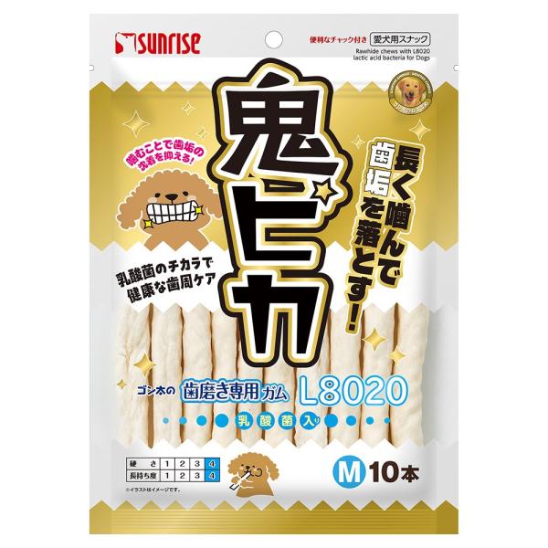 ゴン太の歯磨き専用ガム L8020乳酸菌入り 鬼ピカ Mサイズ 10本