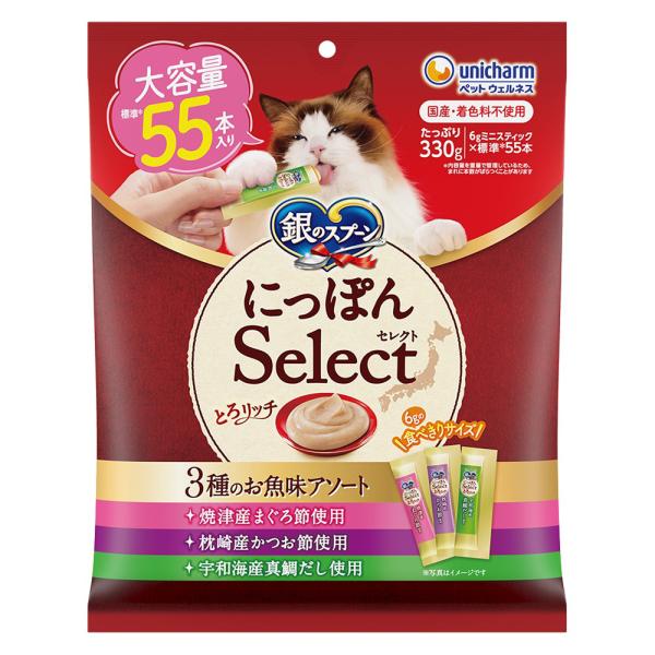銀のスプーン　おやつ　にっぽんＳｅｌｅｃｔ　とろリッチ　３種のお魚味アソート　まぐろ節＆かつお節＆真鯛だし使用　３３０ｇ