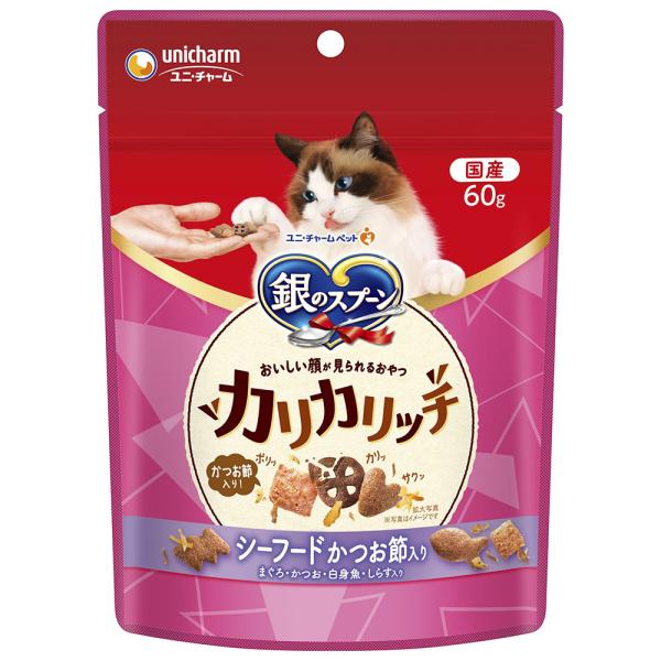 銀のスプーン　おいしい顔が見られるおやつ　カリカリ　シーフード　かつお節入り　６０ｇ