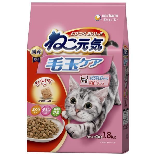 キャットフード　ねこ元気　毛玉ケア　１．８ｋｇ（４５０ｇ×４袋）