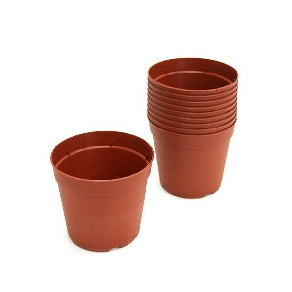 鉢　植木鉢　ガーデニング用品　ガーデニング　園芸用品　ポット　qodlk3　_gardening　茶ポットシリーズ　simple_pot　プラポット　９ｃｍ　茶　穴ありタイプ　１０個セット　植え替え　kosimizusaibai_pio