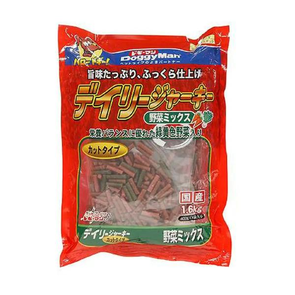 他サイト： ドギーマン　デイリージャーキー　野菜ミックス　カットタイプ　１．６Ｋｇ（４００ｇ×４袋）　犬　おやつ　ジャーキーの商品画像