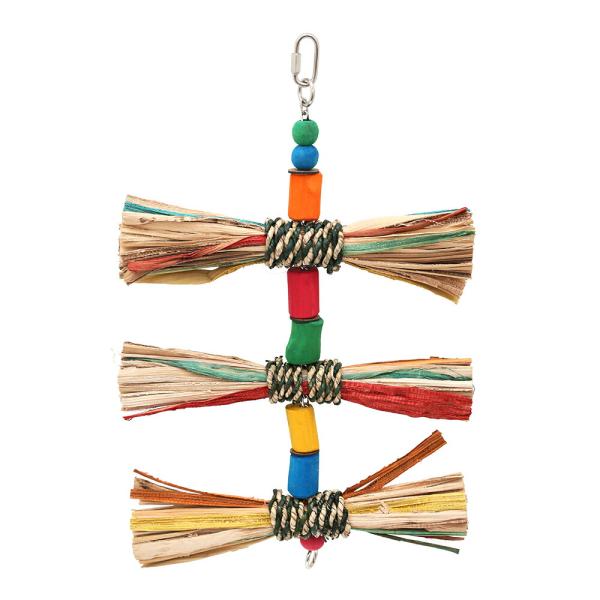 メーカー：(株)リーフ Leaf Corp bnr07parrot　インコ・オウムのおもちゃ　タコの木のカラフル吊り下げ　結び目フリンジ　4589498996218　トリ　鳥　インコ　オウム　コザクラインコ　オカメインコ　ウロコインコ　中型...