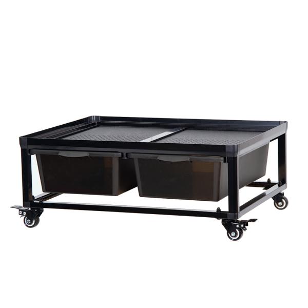 爬虫類ケージ　爬虫類　ケージ　《素》　《内》　hwlist　プラケ　ブリード　ストック　レオパ　コーンスネーク　省スペース　マンション　積み重ね　両生類　２連　ブリーディングラック　キャスター付き　カナダペット　爬虫類用品　ネット　万能プラ...