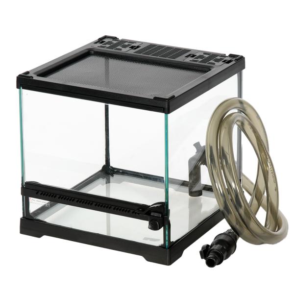 メーカー：(株)リーフ Leaf Corp line2462terarium　爬虫類ケージ　爬虫類　ケージ　テラスペース　２１×２１×２０ｃｍ　穴あり　ドレン付き　両生類　飼育ケージ　テラリウム　4582645931544　ｋｓｚｋ　ガラス...