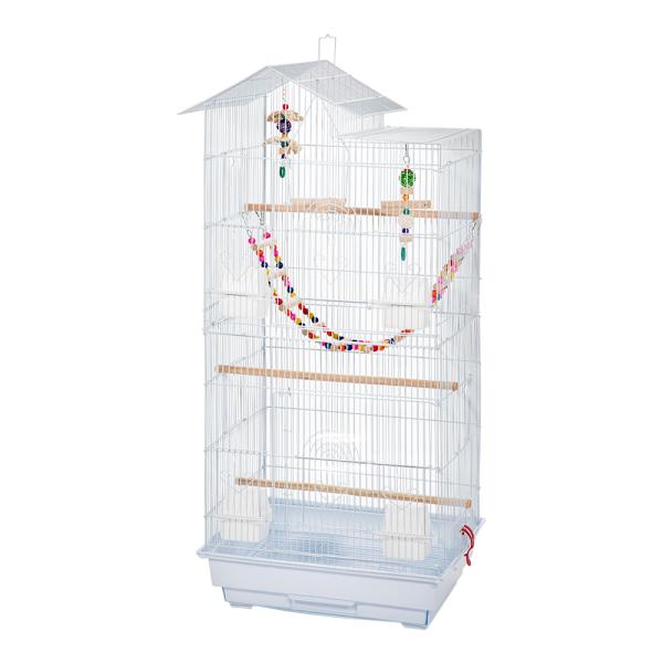 メーカー：(株)リーフ Leaf Corp minimalcages　小鳥の広々ケージ　幅４６ｘ奥行き３６ｘ高さ１００ｃｍ　おもちゃ付き　台無し　4582645941390　鳥用品　鳥　ケージ　飼育ケージ　金網　小型インコ　鳥かご　鳥籠　小...