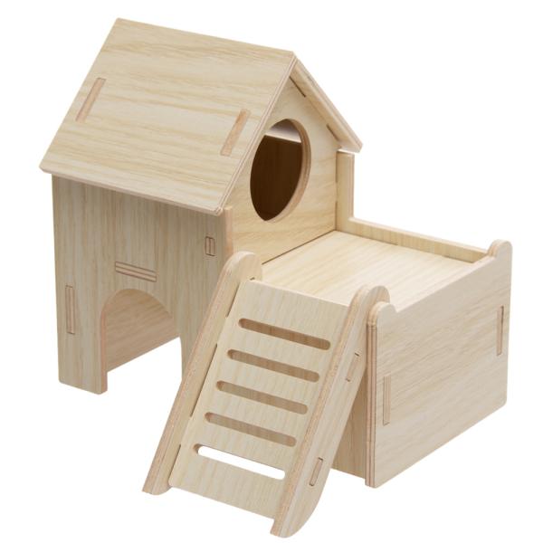 メーカー：(株)リーフ Leaf Corp ハムスター用　組み立て式　２階建てのお家　ハウス　4582645947651　小動物　ハムスター　ハウス　お家　木製　ジャンガリアンハムスター　ロボロフスキーハムスター　hwlist　hw1fns...