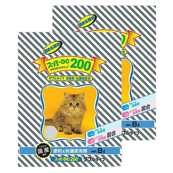 メーカー：スーパーキャット _neko　猫　ネコ　ねこ用品　猫用品　猫砂　トイレ　トイレ用品　ベントナイト　燃えない　流せない　固まる　スーパーキャット　スーパーＤＣ２００　4973640001521　20170724　kak　２袋入り　2...