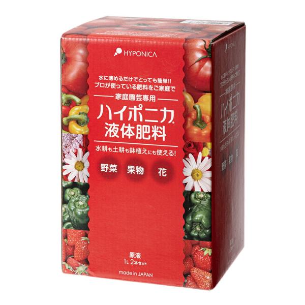 他サイト： ハイポニカ　液体肥料　１Ｌ　２本セット　水耕栽培　家庭菜園　ベランダ菜園の商品画像