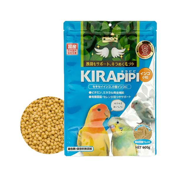 他サイト： キョーリン　キラピピ　インコ　小粒　６００ｇ　小型インコ用　総合栄養食　換羽サポートの商品画像