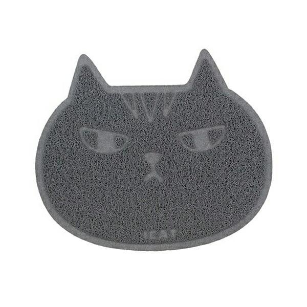 猫砂　ｉＣａｔ　砂取りマット　キャットフェイス　グレー　アイキャット