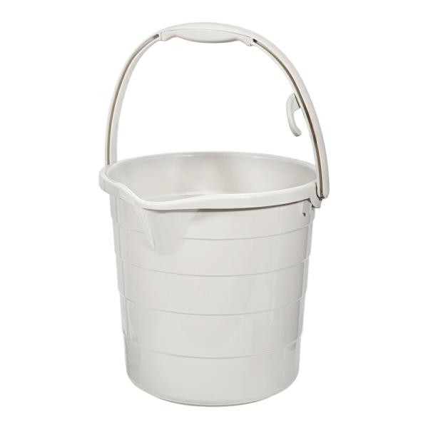 ピジョンバケツ　ミルクティベージュ　１０Ｌ　ホース固定具・水量メモリ付き！