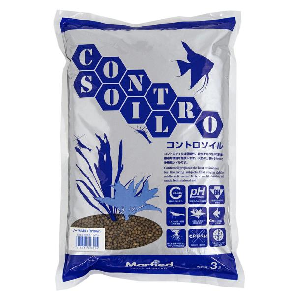 マーフィード　コントロソイル　ノーマル　３リットル（茶）　吸着ソイル　アクアリウム　熱帯魚　水草