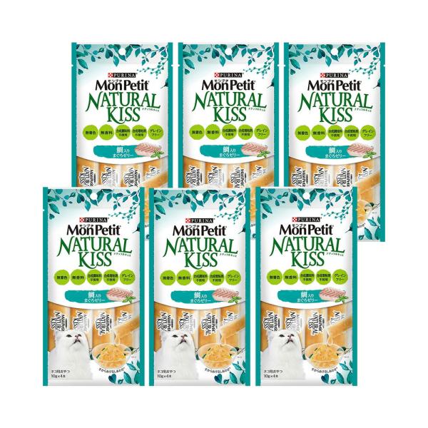 他サイト： モンプチ　ナチュラルキッス　鯛入りまぐろゼリー　４０ｇ（１０ｇ×４本）×６の商品画像