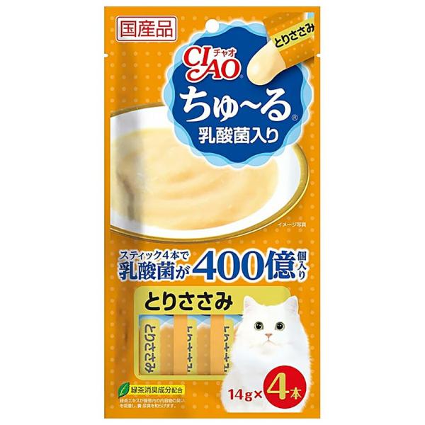 いなば　ちゅ〜る　乳酸菌入り　とりささみ　１４ｇ×４本　ちゅーる　チュール　猫