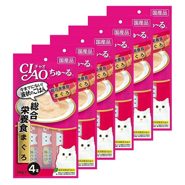 いなば　ちゅ〜る　総合栄養食　まぐろ　１４ｇ×４本　６袋入り　ちゅーる　チュール　猫