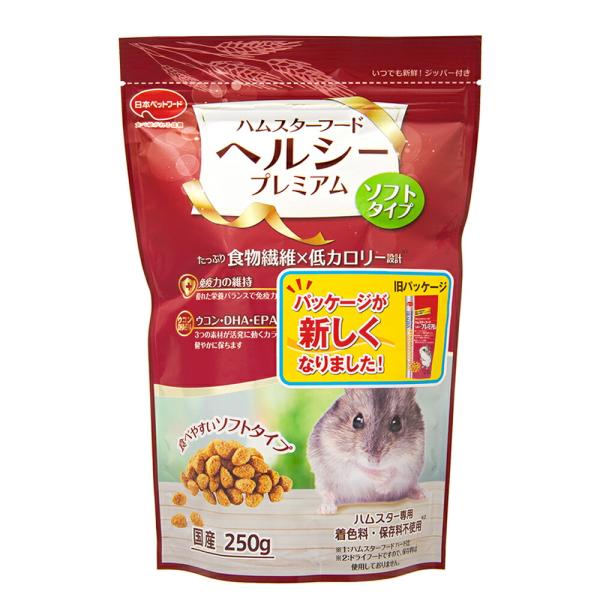 他サイト： 日本ペットフード　ハムスターフード　ヘルシープレミアム　ソフト　２５０ｇ　ペレット　餌の商品画像