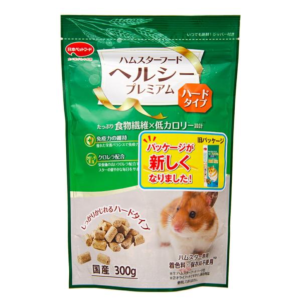 他サイト： 日本ペットフード　ハムスター　ヘルシープレミアム　ハード　３００ｇ　ハムスターフード　えさ　エサ　餌の商品画像