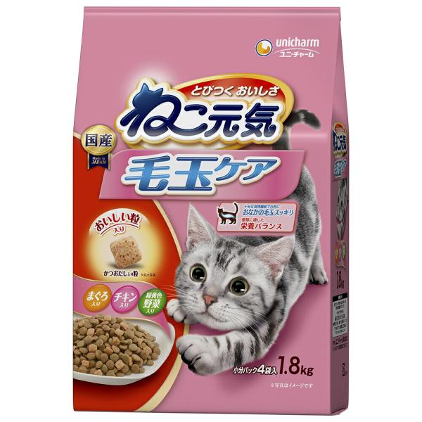 キャットフード　ねこ元気　毛玉ケア　１．８ｋｇ（４５０ｇ×４袋）