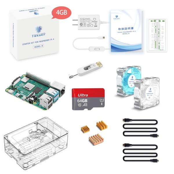 TRASKIT スターターキット Raspberry Pi 4 MODEL B TRASKIT Raspberry Pi 4 Model B Starter Kit/ラズベリーパイ4B