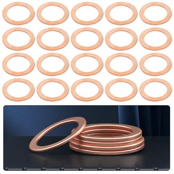 20ピース M10平座金 銅ワッシャー ワッシャー ドレンワッシャー 耐熱 耐油 銅リング（M10*16*1.5mm）商品コード：49063198644型番：J19LB064BT13サイズ：バルク単仕様カラー：M10*20pcs【高品質的な...