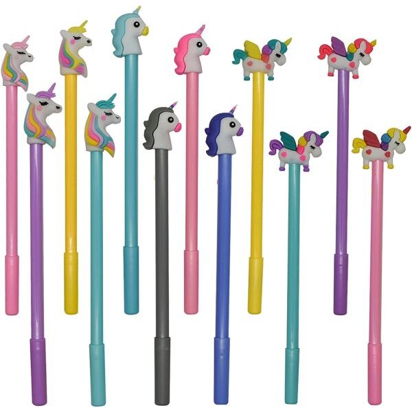 Maydahui かわいい 動物 ユニコーン ペガサス ボールペン 12本セット 0.5mm 黒 インク おしゃれ ジェ