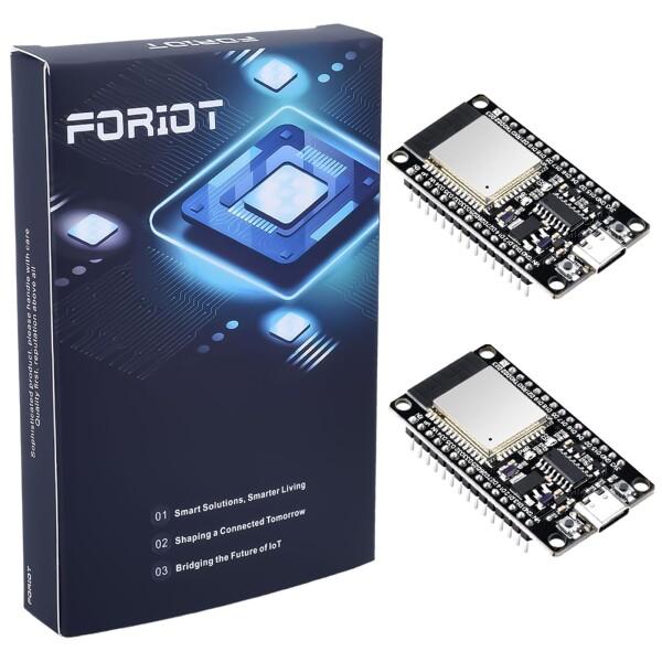 FORIOT 2個 ESP32 ESP-WROOM-32 開発ボード CH340C Type-Cコネクタ はんだピン ESP-32S LWIPプロトコル、freertosをサポート 150Mbpsの速度 TLS 1.2内蔵商品コード：490...