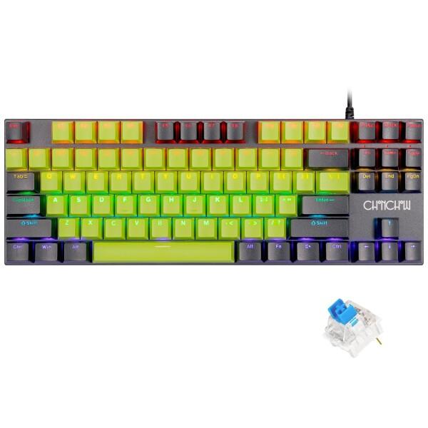 CHONCHOW ゲーミングキーボード 青軸 アンチゴーストキー RGB