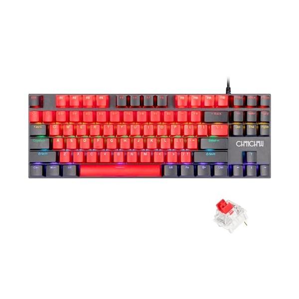 CHONCHOW ゲーミングキーボード 赤軸 アンチゴーストキー RGB