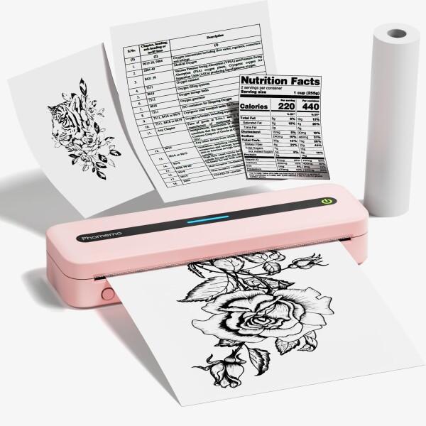 Phomemo M832ポータブルサーマルプリンタ、A4感熱紙対応、インク
