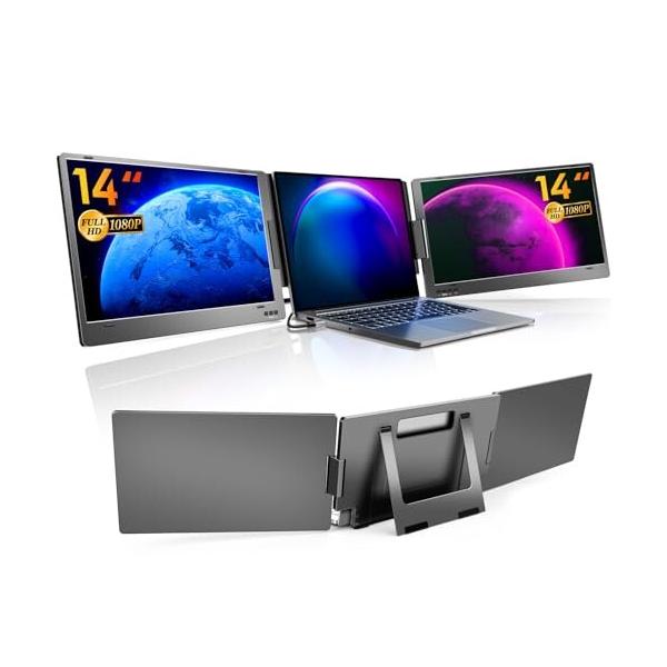 RAKUTOP モバイルモニター 14インチ トリプルモニター