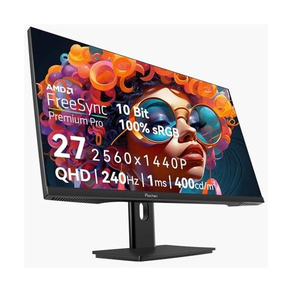 27インチ 2K 240Hz QHD 2560x1440P ゲーミングモニター、1ms、400cd/m
